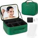 Makeup Bag with Lighted Mirror, Travel Make up Train Case with Adjustable Bright