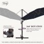 BANQUET 12Ft Roundness Aluminum Patio Umbrella Cantilever Offset Umbrella Outdoo