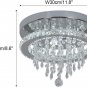 Deckrico Modern K9 Crystal Chandelier with Remote Control Stainless Steel Pendan