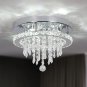 Deckrico Modern K9 Crystal Chandelier with Remote Control Stainless Steel Pendan