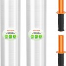Stretch Wrap, Stretch Film Roll with Handles Industrial Strength, Plastic Wrap f