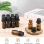 15Pcs 5Ml Amber Glass Essential Oil Bottle with Orifice Reducer and Black Screw