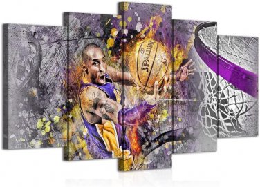 Kobe Bryant Wall Art, Basketball Player Canvas Wall Art ,Painting Sports Posters