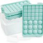 Ice Cube Tray, Upgraded Ice Cube Tray with Lid and Bin Set with Ice Bucket Inclu