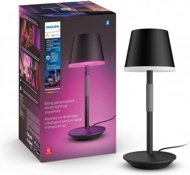 Philips Hue 1-Pack Go Portable Table Lamp for Indoor & Outdoor Use, White and Co