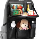 Car Backseat Organizer with Tablet Holder，9 Storage Pockets PU Leather Foldable