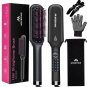 Hair Straightener Brush 5 Temp Settings Ionic Straightening Brush for Frizz-Free
