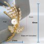 Women'S Butterfly Flower Pearl Brooch Pins with Creative Zircon for Ladies Jewel