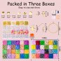 10500Pcs 48 Colors Clay Beads Bracelet Making Kit, Letter Beads Friendship Brace