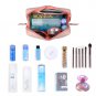 Large Vegan Leather Makeup Bag Zipper Pouch Travel Cosmetic Organizer for Women