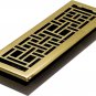 Decor Grates AJH414 Oriental Steel Plated Floor Register, 1-Pack, Bright Brass F