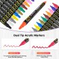 12 Colors Dual Tip Acrylic Paint Pens Markers, Acrylic Paint Pens for Wood, Canv