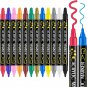 12 Colors Dual Tip Acrylic Paint Pens Markers, Acrylic Paint Pens for Wood, Canv