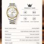 Mens Gold Watches Analog Quartz Business Dress Watch Day Date Stainless Steel Cl