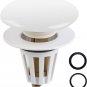 Ceramic Push-On Bath Sink Stopper, Pop-Up Sink Strainer, Anti-Clogging Sink Drai