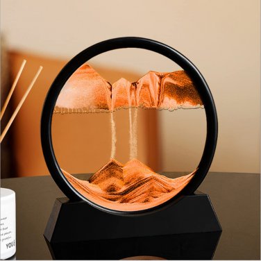 3D Moving Sand Art Picture Decor, Deep Sea Sandscape Liquid Motion, round Glass,