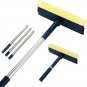 Multi-Use Window Squeegee with 56" Long Handle, 2 in 1 Window Cleaning Tools wit