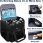 Bowling Ball Bag for 2 Ball, Bowling Tote Bag Double Layer with Wooden Bowling H