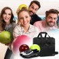Bowling Ball Bag for 2 Ball, Bowling Tote Bag Double Layer with Wooden Bowling H
