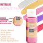 Acrylic Paint Set, 12 Metallic Colors Bottles ( 59Ml / 2Oz ) Art Craft Paints fo