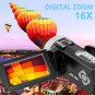 4K Video Camera Camcorder for Recording with Fill Light for Beauty Selfie - 60FP