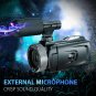 4K Video Camera Camcorder for Recording with Fill Light for Beauty Selfie - 60FP