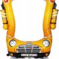 50-Inch Multicolor City Bus Photo Frame Pedestal Foil Balloon, Back to School Bu