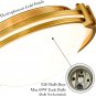 Modern Gold Flush Mount Ceiling Light 12 Inches Brass Ceiling Light White Glass