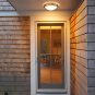 Modern Gold Flush Mount Ceiling Light 12 Inches Brass Ceiling Light White Glass