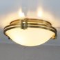 Modern Gold Flush Mount Ceiling Light 12 Inches Brass Ceiling Light White Glass