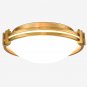 Modern Gold Flush Mount Ceiling Light 12 Inches Brass Ceiling Light White Glass