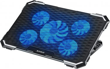 Upgrade Laptop Cooling Pad,Gaming Laptop Cooler with 5 Quiet Fans,2 USB Ports,5