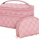 Makeup Bag Portable Cosmetic Travel Bag with Handle Large Double Layer Toiletry