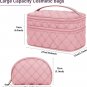 Makeup Bag Portable Cosmetic Travel Bag with Handle Large Double Layer Toiletry