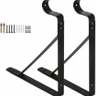 Closet Rod Brackets Heavy Duty Closet Rod Support Black Shelf Bracket with Rod H