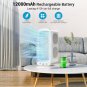 Bladeless Small Tower Fan White 90&Acirc;&deg; Oscillating Fan 12000Mah Battery Operated Po