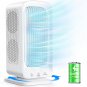 Bladeless Small Tower Fan White 90° Oscillating Fan 12000Mah Battery Operated Po