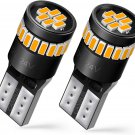 194 LED Bulb,Super Bright Amber Yellow 168 2825 W5W T10 Wedge 24-SMD 3014 Chipse