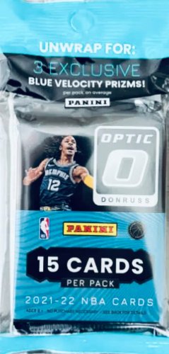 2021/22 Donruss Optic Basketball NBA Cello Pack with Blue Velocity Parallels - 1