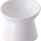 White Small Ceramic Raised Cat Bowls, Tilted Elevated Food or Water Bowls, Stres