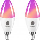 Smart Candelabra LED Bulbs, Smart Chandelier Light Bulbs 2700K-6500K+Rgbw 60W Eq