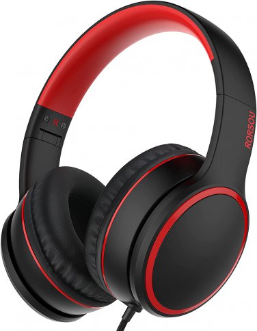 R10 On-Ear Headphones with Microphone, Lightweight Folding Stereo Bass Headphone