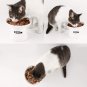 Cat Raised Food/Water Bowl for Elder Big Cats, Non-Skid 4.8X6.4In Premium Cerami