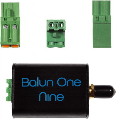 Balun One Nine V2 - Small Low-Cost 9:1 (1:9) Balun with Input Protection & Enclo