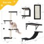 Modern Wall-Mounted Cat Furniture - 5Pcs Cat Wall Shelves, Stable Wooden Cat Cli