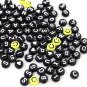 Wanglaap 1450Pcs Acrylic 4X7Mm round Beads Kits Alphabet Letters A-Z and White H