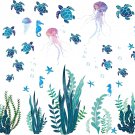2 Sheets Ocean Wall Decals, under the Sea Wall Decals Ocean Seaweed Decal 3D Tur