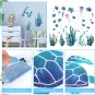 2 Sheets Ocean Wall Decals, under the Sea Wall Decals Ocean Seaweed Decal 3D Tur