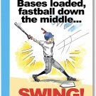 Baseball Birthday Card 1-Pack (5X7) Power Player Illustrated Sports Birthday Car