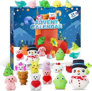 Advent Calendar 2023,Mini Animals Mochi 24Pcs Christmas Countdown Calendar Cute